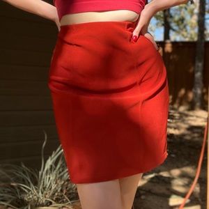 Vintage rust mini pencil skirt